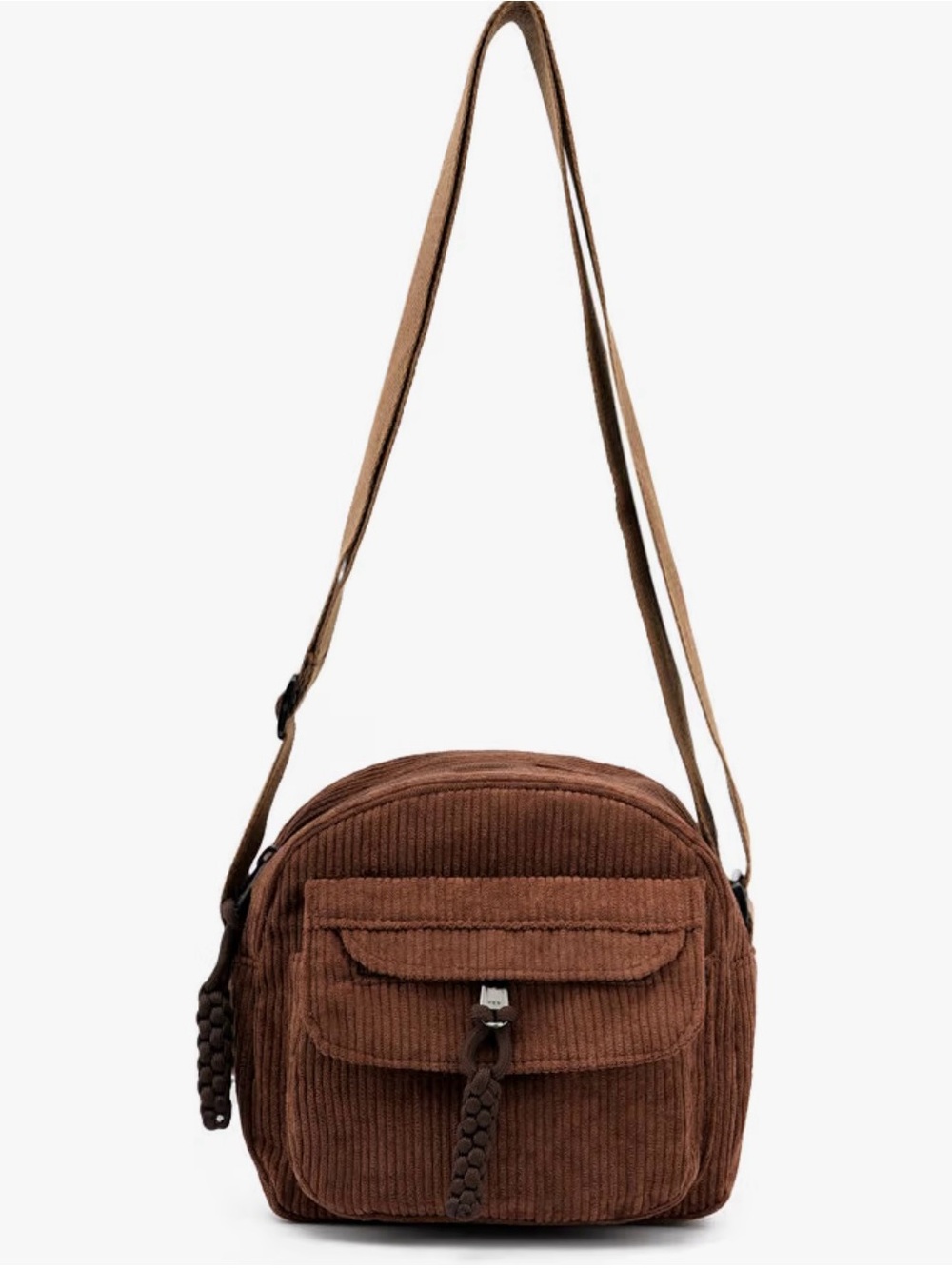 Corduroy Brown Messenger Bag for woman